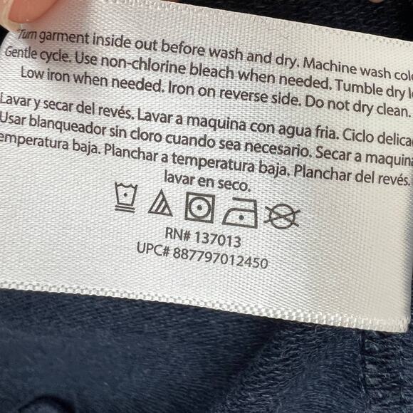 WILDFOX Navy Blue Good Vibes Embroidered Oversized Crew Sweatshirt Pullover S - Picture 8 of 8